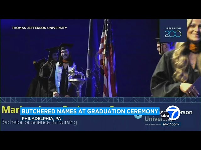 ⁣Announcer flubs common student names at Thomas Jefferson U. graduation