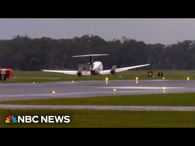 ⁣Watch: Small plane makes 'textbook wheels-up landing'