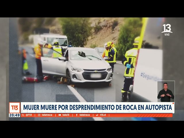 ⁣Mujer muere tras recibir impacto de roca en autopista Vespucio Oriente