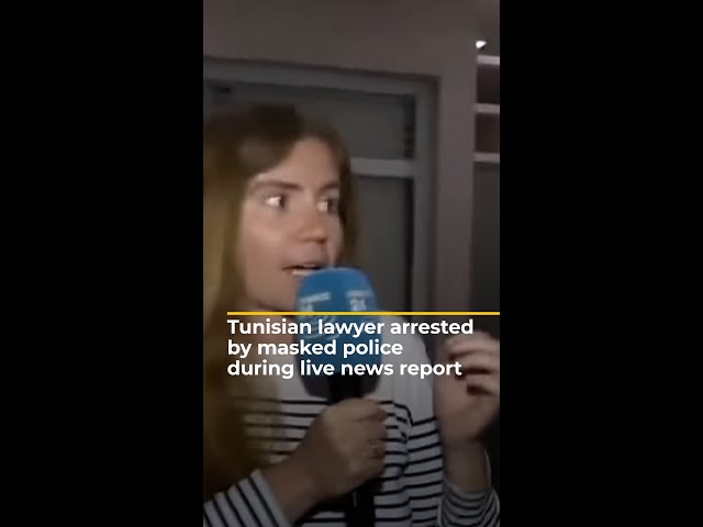 ⁣Tunisian lawyer arrested by masked police during live news report  | #AJshorts
