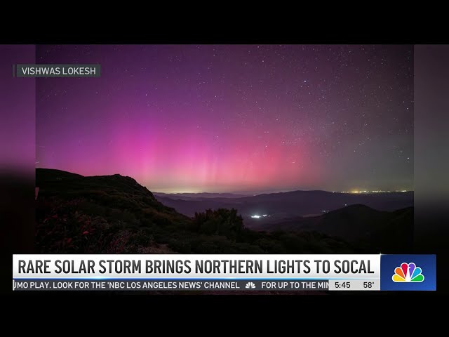 ⁣SoCal treated to rare Northern Lights display