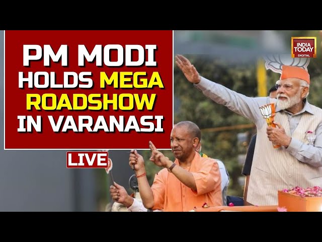 ⁣Mega PM Modi Roadshow In Varanasi | PM Modi Live Updates | Varanasi News | Varanasi Lok Sabha Seat