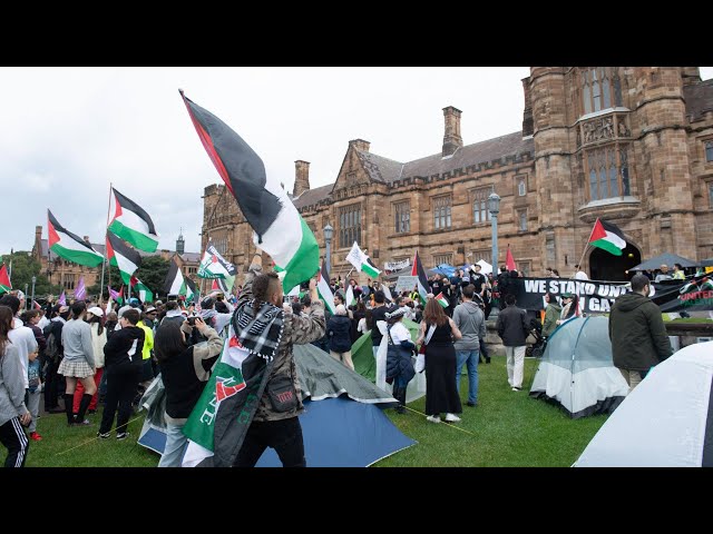 ⁣University protestors slammed over anti-Israel chant