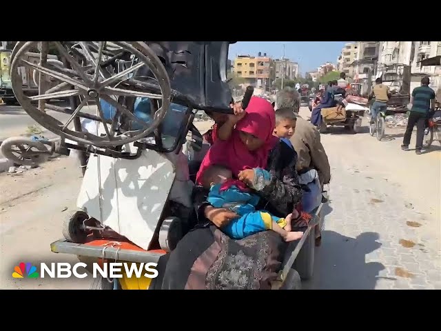 ⁣Palestinians flee Jabaliya in northern Gaza as Israel renews attack on the area