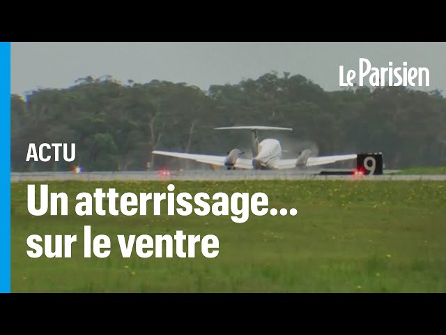 Un petit avion se pose en urgence sur le ventre, sans train d'atterrissage et sans faire de ble