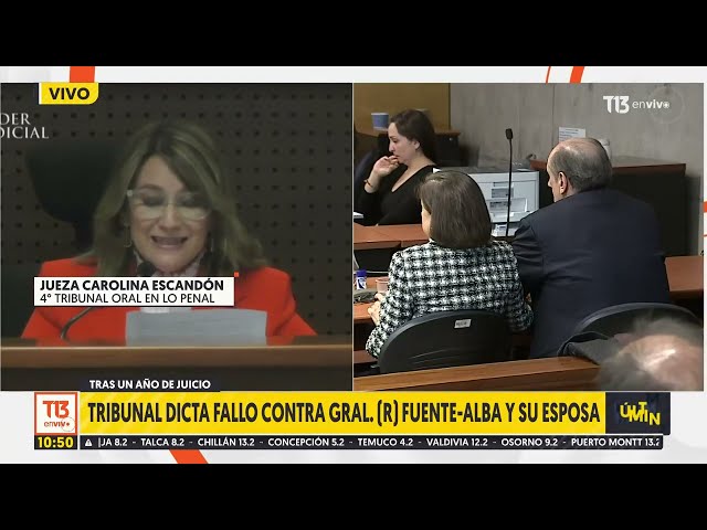 Lectura del fallo de tribunal contra General Fuente - Alba y su esposa por caso fraude