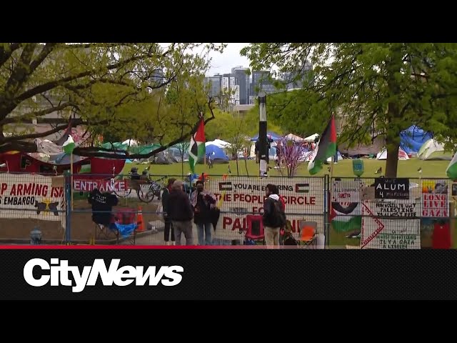 ⁣Pro-Palestinian encampment at University of Toronto enters day 12