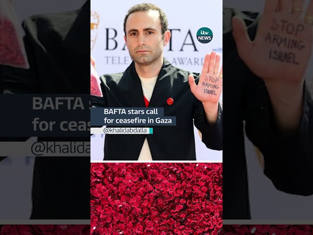 BAFTA stars are calling for a ceasefire in Gaza #itvnews #news #baftas #awards