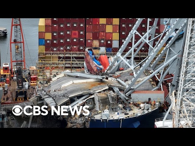 ⁣Baltimore bridge demolition, removal from Dali cargo ship | full video