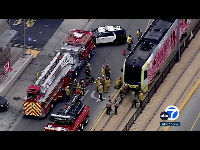 ⁣Person trapped under Metro Gold Line train rescued in East Los Angeles