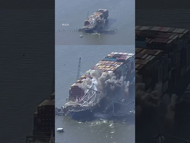 ⁣Section of Baltimore’s Francis Scott Key Bridge demolished