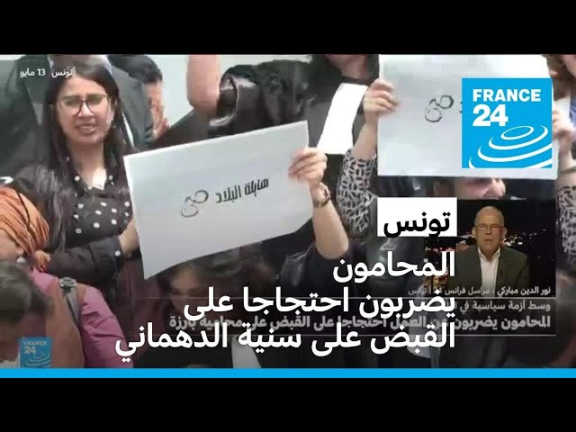 ⁣تونس: المحامون يضربون احتجاجا على القبض بالقوة على المحامية سنية الدهماني