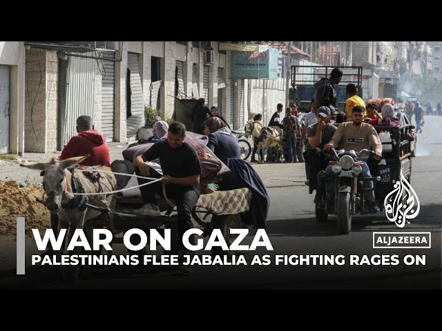 ⁣Palestinians flee as Israeli forces re-enter Jabalia in northern Gaza