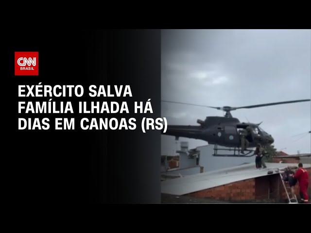 ⁣Exército salva família ilhada há dias em Canoas | CNN 360º