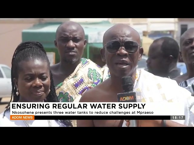 ⁣Ensuring Regular Water Supply: Nkosohene presents three water tanks to reduce challenges at Mpreaso.