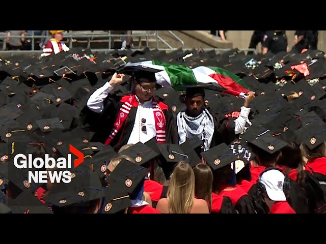 ⁣University protests: Pro-Palestinian demonstrators disrupt commencement ceremonies