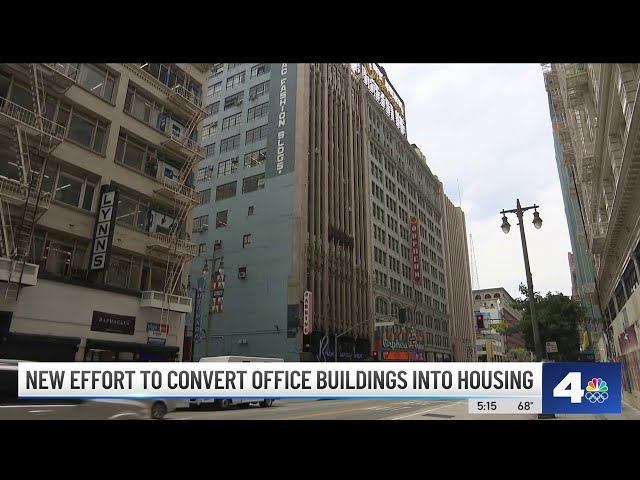 ⁣New effort to convert office buildings into housing in downtown LA