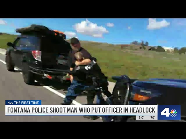 ⁣Fontana Police shoot man who put officer in a headlock