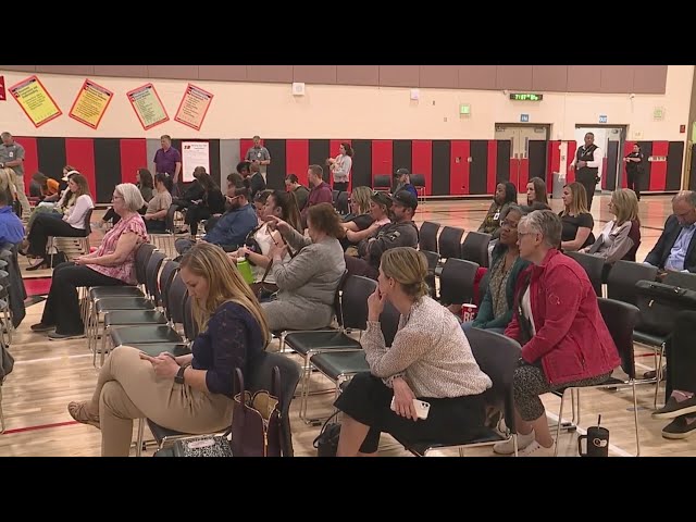 ⁣Cherry Creek Schools parents show up to board meeting