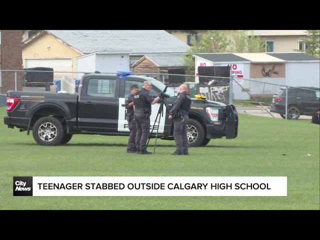 ⁣Teenager stabbed outside Calgary high school