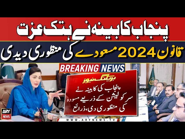 ⁣Punjab Cabinet approves draft Defamation Law 2024 | Breaking News