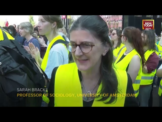 ⁣Gaza War Protest: Protests Continue In Amsterdam As University Staff And Students Stage Mass Walkout