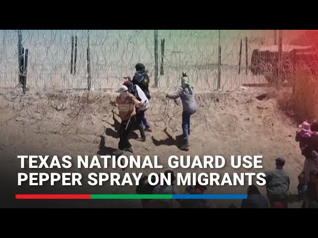 ⁣Texas National Guard use pepper spray on migrants