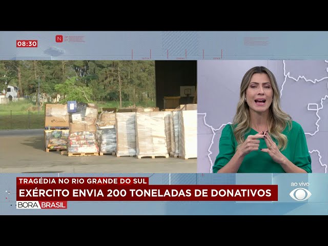 Exército envia 200 toneladas de donativos para o RS