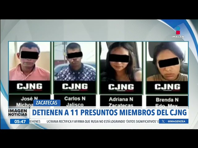 Detienen a 11 presuntos miembros del CJNG en Zacatecas