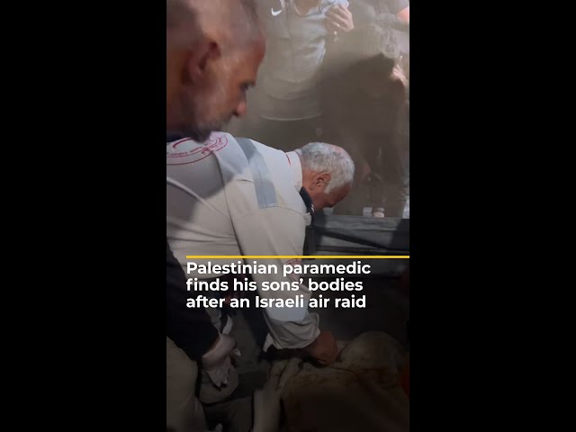 ⁣Palestinian paramedic finds his sons’ bodies after an Israeli air raid | AJ #shorts