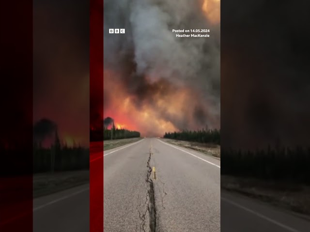 ⁣Thousands evacuated after wildfires in British Columbia, Canada. #Climate #Wildfire #BBCNews