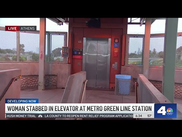 ⁣Woman stabbed inside Metro station elevator in South Los Angeles