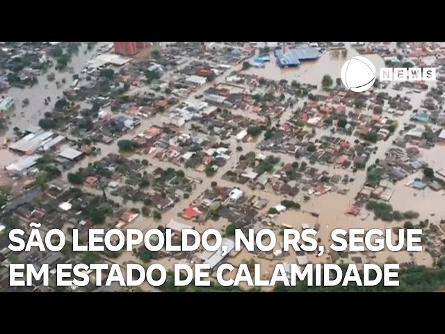 Aumento do volume do rio dos Sinos mantém São Leopoldo - RS em estado de calamidade pública