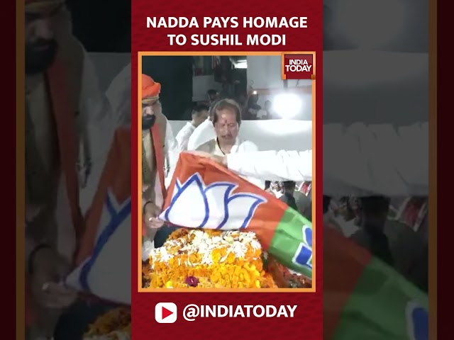 ⁣BJP Chief JP Nadda Pays Homage To Former Bihar DY CM Sushil Modi Who Passed After Battling Cancer