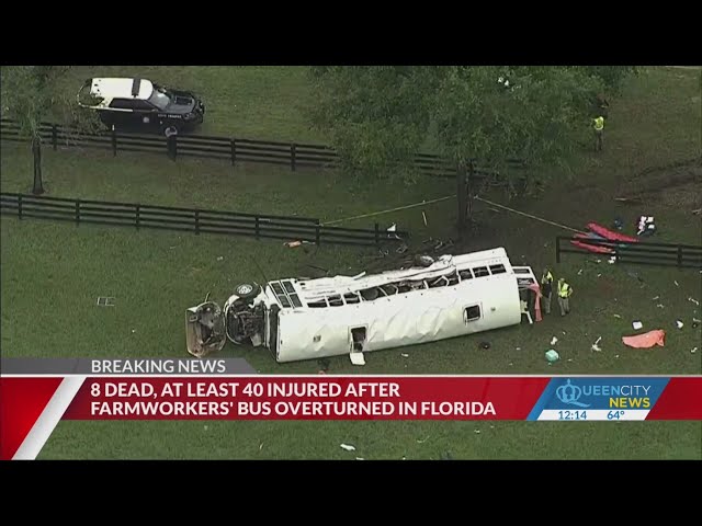 ⁣8 dead, dozens hurt as Fla. farmworker bus overturns