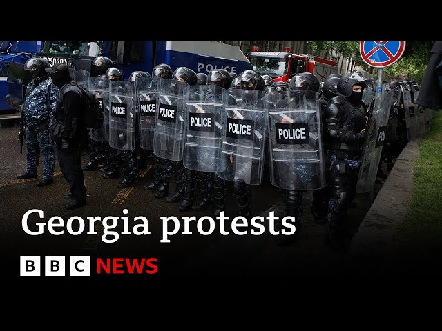 ⁣'Kremlin-like' law passed in Georgia as protests continue | BBC News