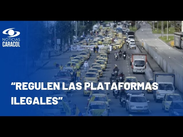 ⁣Paro de taxistas transcurre con normalidad en Bogotá