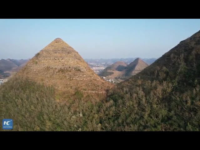 ⁣Pyramid-shaped mountains in SW China captivate netizens