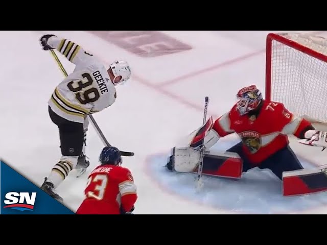⁣Bruins' Morgan Geekie Shows Off Soft Hands To Beat Sergei Bobrovsky
