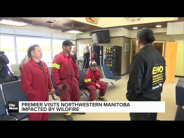 ⁣Manitoba Premier Wab Kinew visits Northern Manitoba to address the wildfire crisis