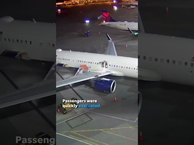 ⁣Delta plane catches fire at Seattle airport gate, prompts evacuation #Shorts