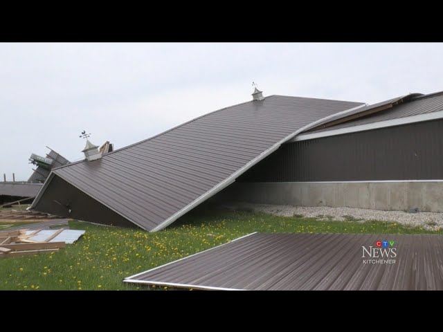 ⁣Mystery surrounds how a barn's roof was blown off during spring storm in Ontario