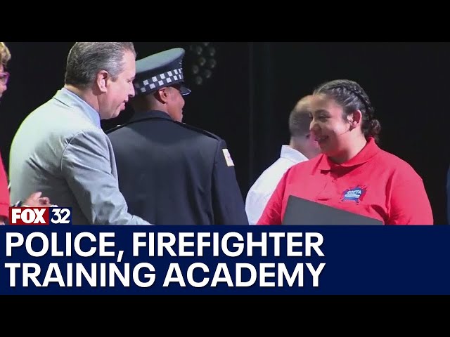 ⁣Students graduate from police and firefighter training academy