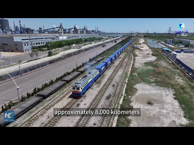 ⁣GLOBALink | China-Europe freight train service connects northern Chinese port, Moscow