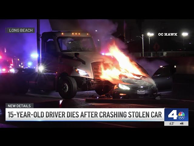 ⁣15-year-old driver dies after crashing stolen car