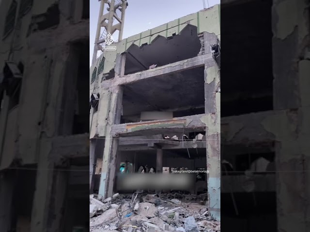 ⁣Call to prayer from destroyed mosque in Gaza