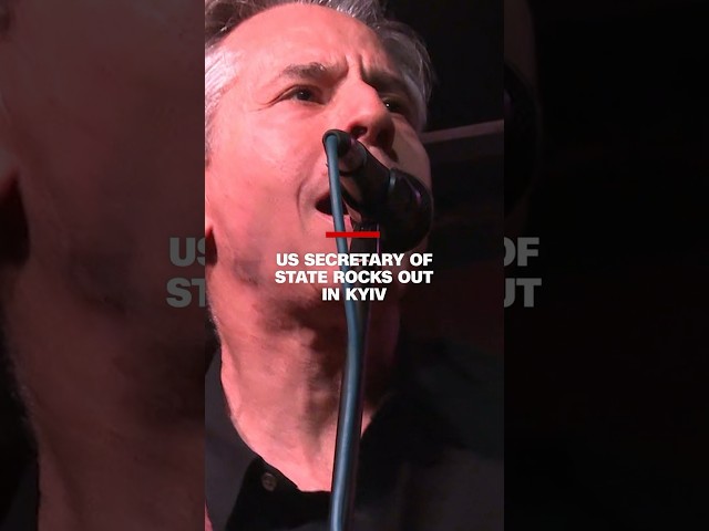 ⁣US Secretary of State rocks out in Kyiv