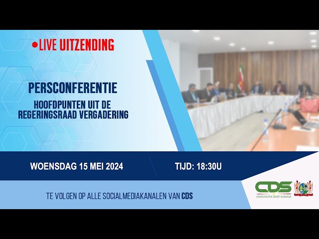 PERSCONFERENTIE HOOFDPUNTEN UIT DE REGERINGSRAAD VERGADERING 15-05-2024