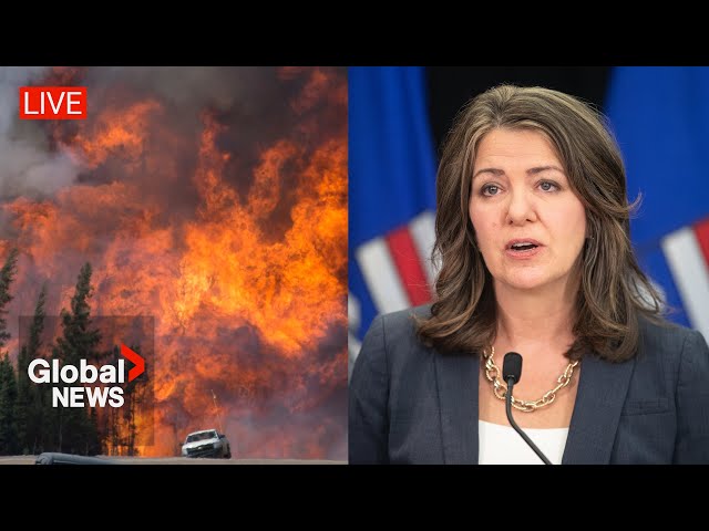 ⁣Alberta wildfires: Danielle Smith provides update as fires spread, evacuation alerts expand | LIVE