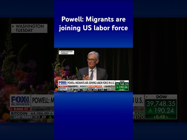 ⁣Jerome Powell says ‘influx’ of migrants is alleviating the labor shortage #shorts